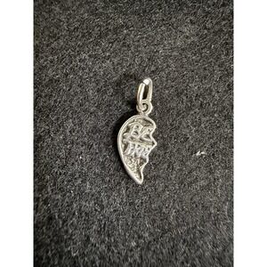 Sterling Silver .925 Best Friends Charm (Left Half) Pendant *Charm only*